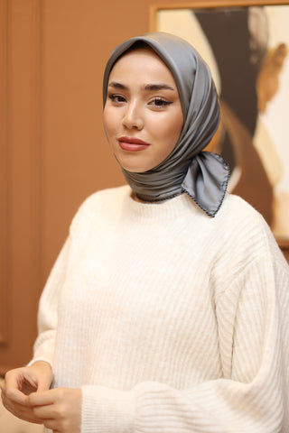 Silk Home Düz Micro Saten Eşarp 28012-03