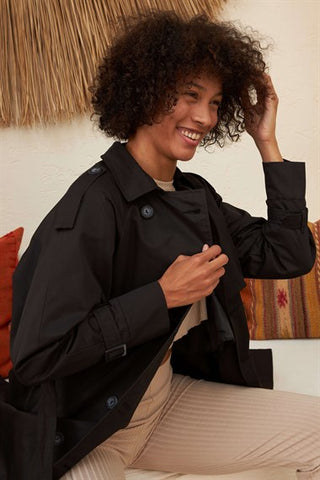 Silk Home Gadget Trench Coat Black T10012-01