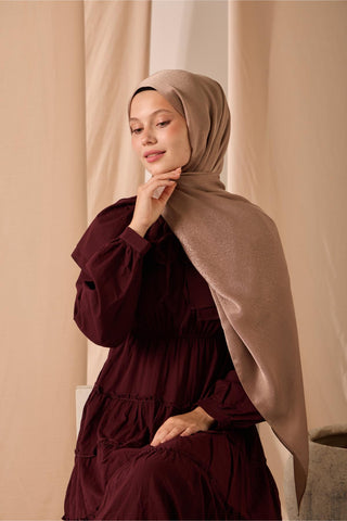 Janjan Şal Tek Taraflı Vizon Kendinden Çizgi Dokulu Parlak Yüzeyli 75X190 | Silk Home | 69001-78