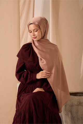 Janjan Şal Tek Taraflı Pudra Kendinden Çizgi Dokulu Parlak Yüzeyli 75X190 | Silk Home | 69001-83