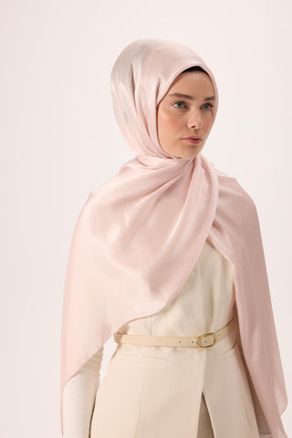 Janjan Shawl, Powder Pink, Shiny Textured, Single-Sided, 75x200 cm
