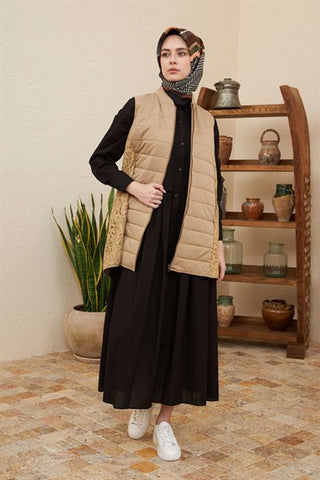 Silk Home Lotus Vest Camel L10103-01