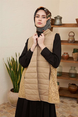 Silk Home Lotus Vest Camel L10103-01