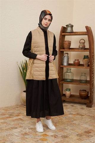 Silk Home Lotus Vest Camel L10103-01