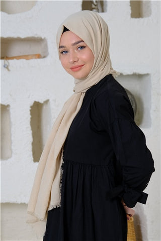 Silk Home Maxi Cotton Scarf, Ivory, 70001-29