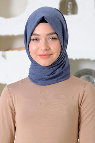 Silk Home Maxi Cotton Scarf Denim Blue 70001-25