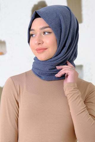 Silk Home Maxi Cotton Scarf Denim Blue 70001-25
