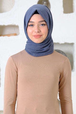 Silk Home Maxi Cotton Scarf Denim Blue 70001-25