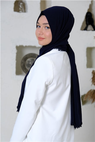 Silk Home Maxi Cotton Scarf Navy Blue 70001-28