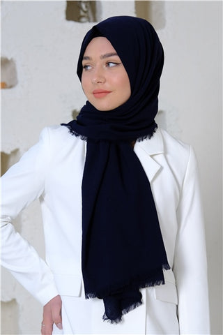 Silk Home Maxi Cotton Scarf Navy Blue 70001-28