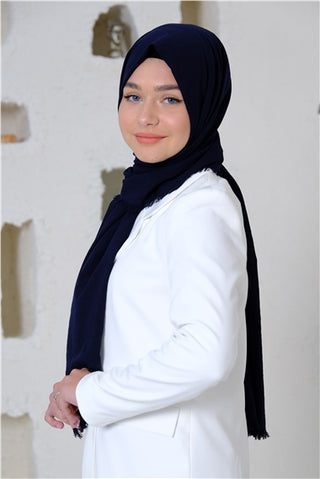 Silk Home Maxi Cotton Scarf Navy Blue 70001-28