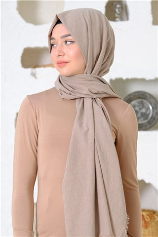 Silk Home Maxi Cotton Scarf, Mink 70001-16