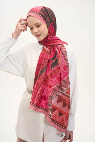 Urban Hours Art Fuşya Mayda Şal 190x70 - Mayda Şal - | Silk Home