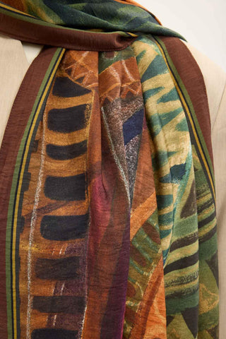 Urban Hours Art Kahverengi Mayda Şal 190x70 - Mayda Şal - | Silk Home