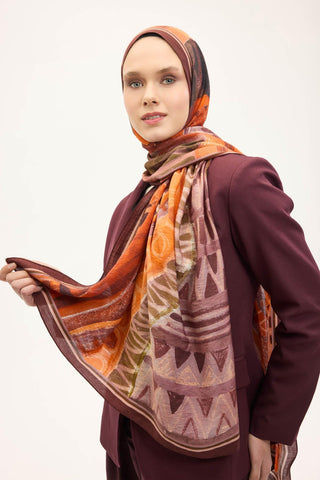 Urban Hours Art Mürdüm Mayda Şal 190x70 - Mayda Şal - | Silk Home
