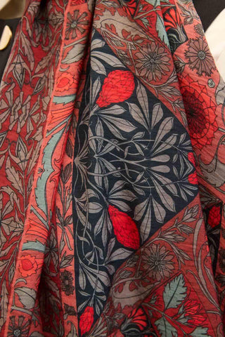 Urban Hours Floral Motif Desen Bordo Mayda Şal 190x70 - Mayda Şal - | Silk Home