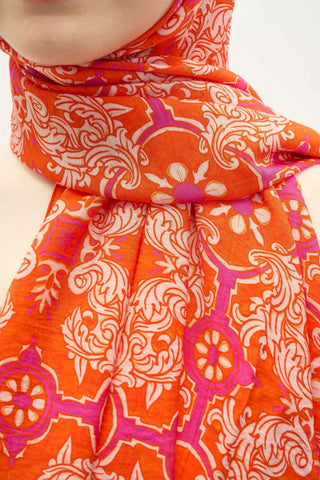 Urban Hours Luvia Koyu Turuncu Mayda Şal 190x70 - Mayda Şal - | Silk Home