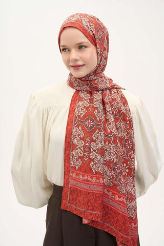 Urban Hours Luvia Kırmızı Mayda Şal 190x70 - Mayda Şal - | Silk Home
