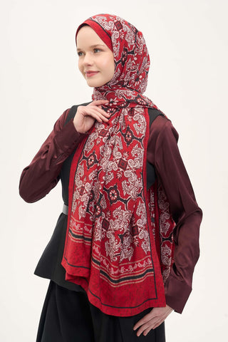 Urban Hours Luvia Koyu Kırmızı Mayda Şal 190x70 - Mayda Şal - | Silk Home