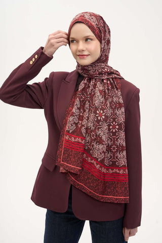 Urban Hours Luvia Bordo Mayda Şal 190x70 - Mayda Şal - | Silk Home