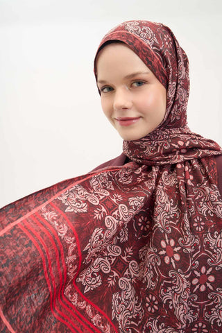 Urban Hours Luvia Bordo Mayda Şal 190x70 - Mayda Şal - | Silk Home