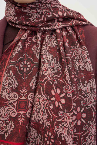 Urban Hours Luvia Bordo Mayda Şal 190x70 - Mayda Şal - | Silk Home