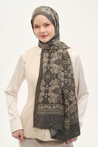 Urban Hours Luvia Koyu Asker Yeşili Mayda Şal 190x70 - Mayda Şal - | Silk Home