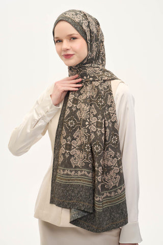 Urban Hours Luvia Koyu Asker Yeşili Mayda Şal 190x70 - Mayda Şal - | Silk Home