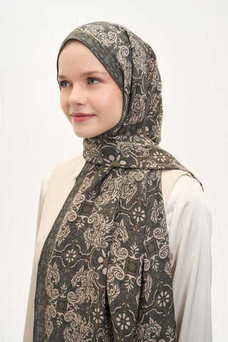Urban Hours Luvia Koyu Asker Yeşili Mayda Şal 190x70 - Mayda Şal - | Silk Home