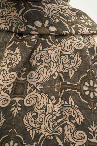 Urban Hours Luvia Koyu Asker Yeşili Mayda Şal 190x70 - Mayda Şal - | Silk Home
