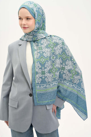 Urban Hours Luvia Pastel Mavi Mayda Şal 190x70 - Mayda Şal - | Silk Home