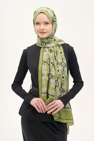 Urban Hours Luvia Fıstık Yeşili Mayda Şal 190x70 - Mayda Şal - | Silk Home