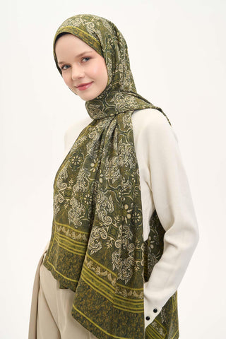 Urban Hours Luvia Asker Yeşili Mayda Şal 190x70 - Mayda Şal - | Silk Home