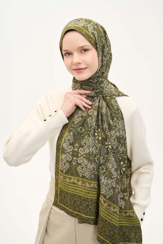 Urban Hours Luvia Asker Yeşili Mayda Şal 190x70 - Mayda Şal - | Silk Home