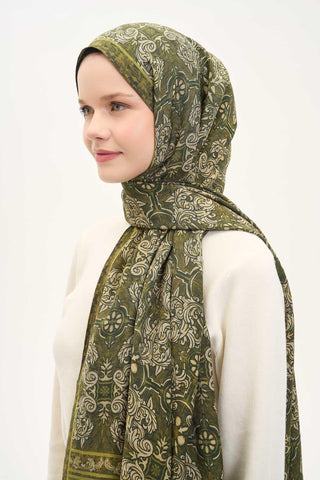 Urban Hours Luvia Asker Yeşili Mayda Şal 190x70 - Mayda Şal - | Silk Home
