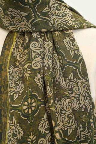 Urban Hours Luvia Asker Yeşili Mayda Şal 190x70 - Mayda Şal - | Silk Home
