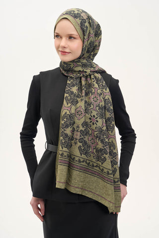Urban Hours Luvia Yağ Yeşili Mayda Şal 190x70 - Mayda Şal - | Silk Home