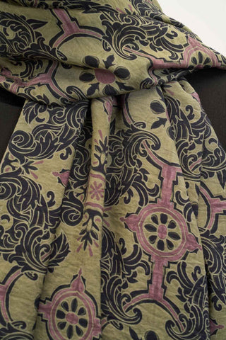 Urban Hours Luvia Yağ Yeşili Mayda Şal 190x70 - Mayda Şal - | Silk Home