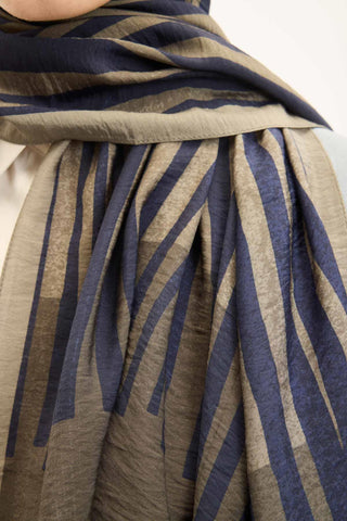 Urban Hours Orya Lacivert Mayda Şal 190x70 - Mayda Şal - | Silk Home
