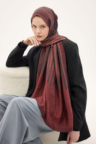 Urban Hours Orya Bordo Mayda Şal 190x70 - Mayda Şal - | Silk Home