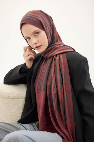 Urban Hours Orya Bordo Mayda Şal 190x70 - Mayda Şal - | Silk Home