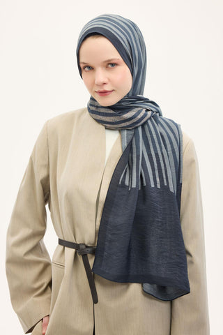 Urban Hours Orya Gece Mavisi Mayda Şal 190x70 - Mayda Şal - | Silk Home