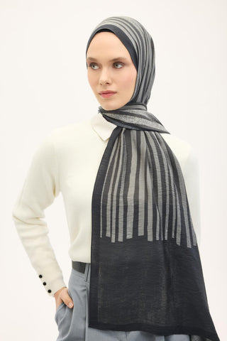 Urban Hours Orya Siyah Mayda Şal 190x70 - Mayda Şal - | Silk Home