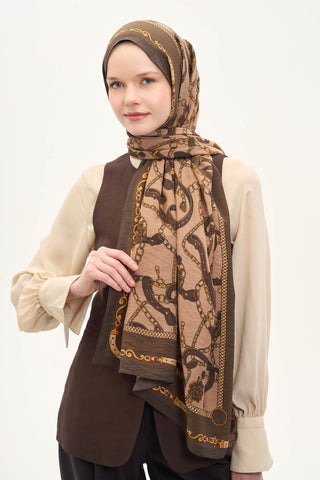Urban Hours Liora Koyu Kahverengi Mayda Şal 190x70 - Mayda Şal - | Silk Home