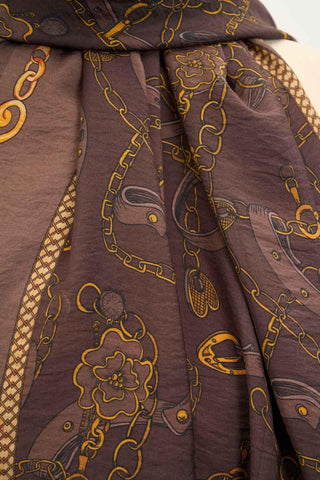 Urban Hours Liora Çikolata Kahve Mayda Şal 190x70 - Mayda Şal - | Silk Home