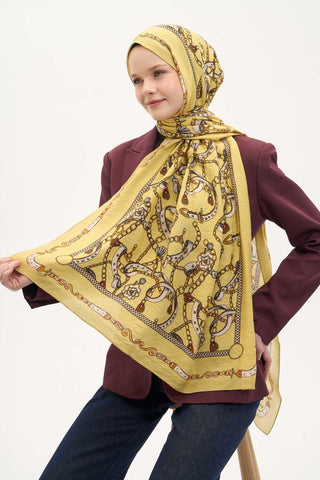 Urban Hours Liora Pastel Sarı Mayda Şal 190x70 - Mayda Şal - | Silk Home