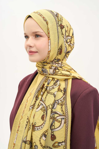 Urban Hours Liora Pastel Sarı Mayda Şal 190x70 - Mayda Şal - | Silk Home