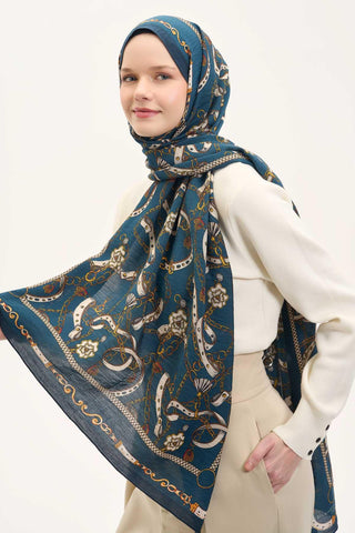 Urban Hours Liora Petrol Mavisi Mayda Şal 190x70 - Mayda Şal - | Silk Home
