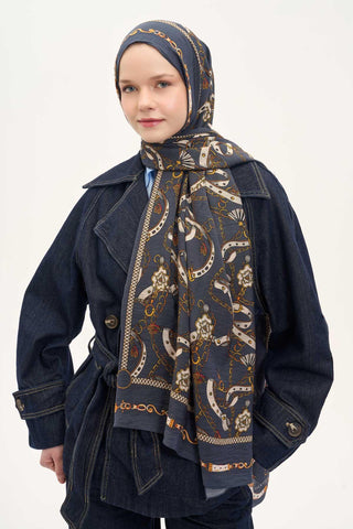 Urban Hours Liora Lacivert Mayda Şal 190x70 - Mayda Şal - | Silk Home