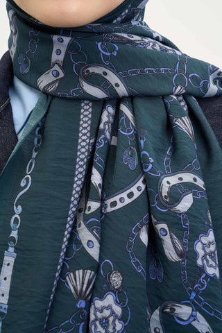 Urban Hours Liora Petrol Yeşili Mayda Şal 190x70 - Mayda Şal - | Silk Home